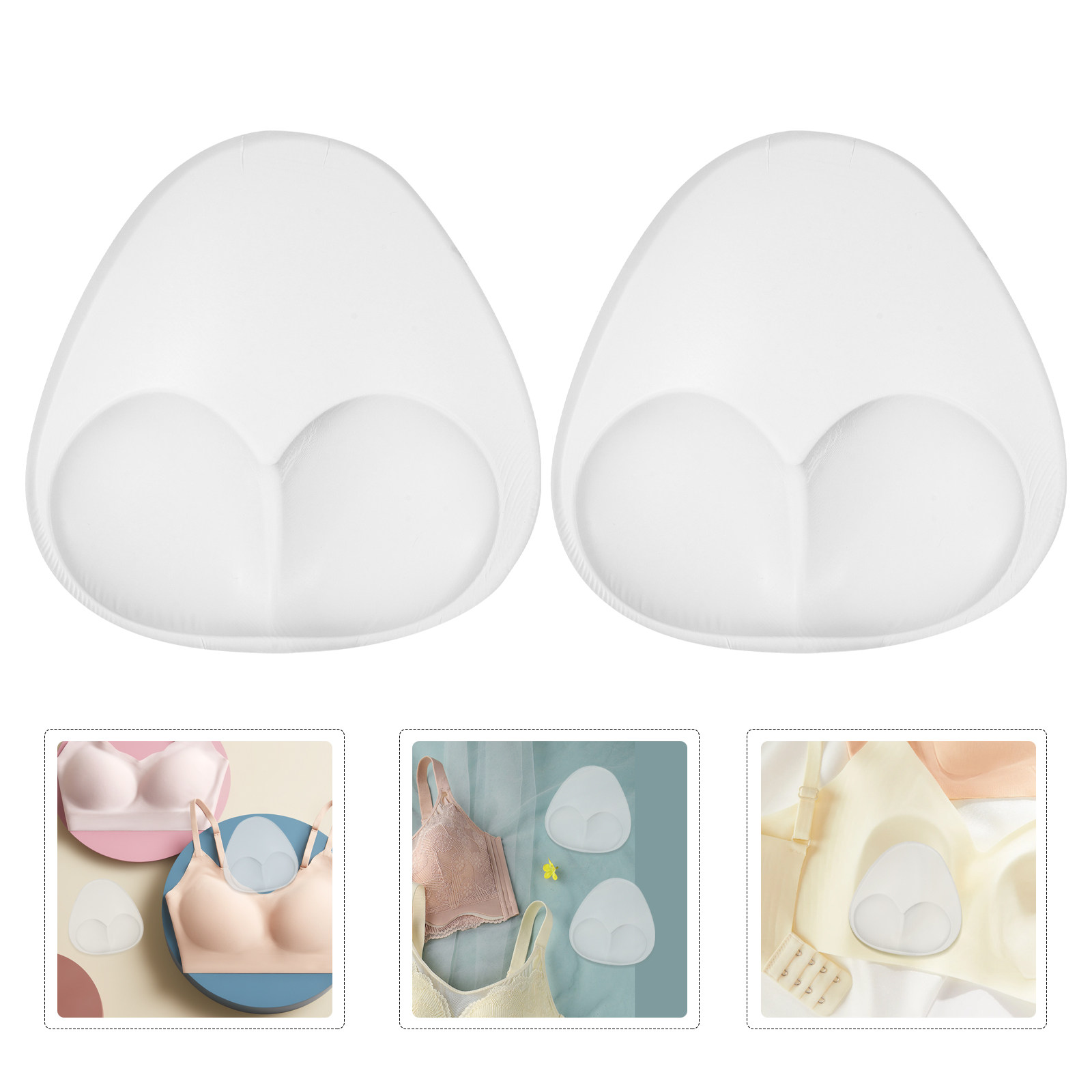 Push Up Bra Silicone - แผ่นซิลิโคนเสริมทรงแบบซ่อน 1 คู่ หนา กันน้ำ สำหรับชุดชั้นในกีฬาและชุดว่ายน้ำ