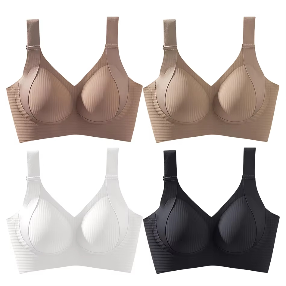 Mastectomy Bra Pocket - 1/2PCS ผู้หญิงไม่มีรอยต่อชุดชั้นใน,สไตล์บาง,หน้าอกขนาดใหญ่,หน้าอกเล็ก,ไม่มีสาย,pull-up และ Anti-sagging ขนาดใหญ่ Bra